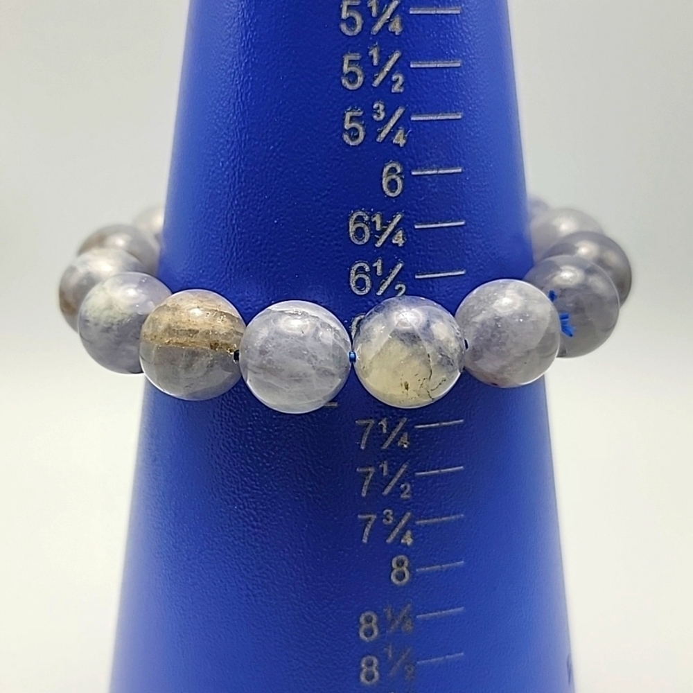 13.4mm Natural Tanzania Tanzanite Blue Zoisite Gemstone Beads Beaded Bracelet - Picture 6 of 8